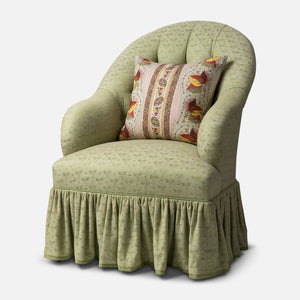 Armchair with gathered skirt