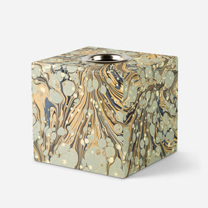 Tissue box cover - marbled antique spot