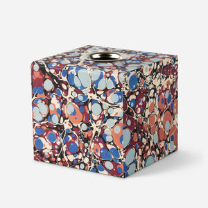 Tissue box cover - marbled red and blue