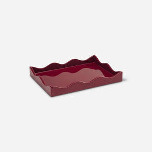 Lacquer tray - small, bordeaux red