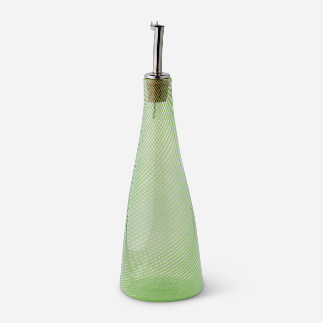 Spiral olive oil bottle - green